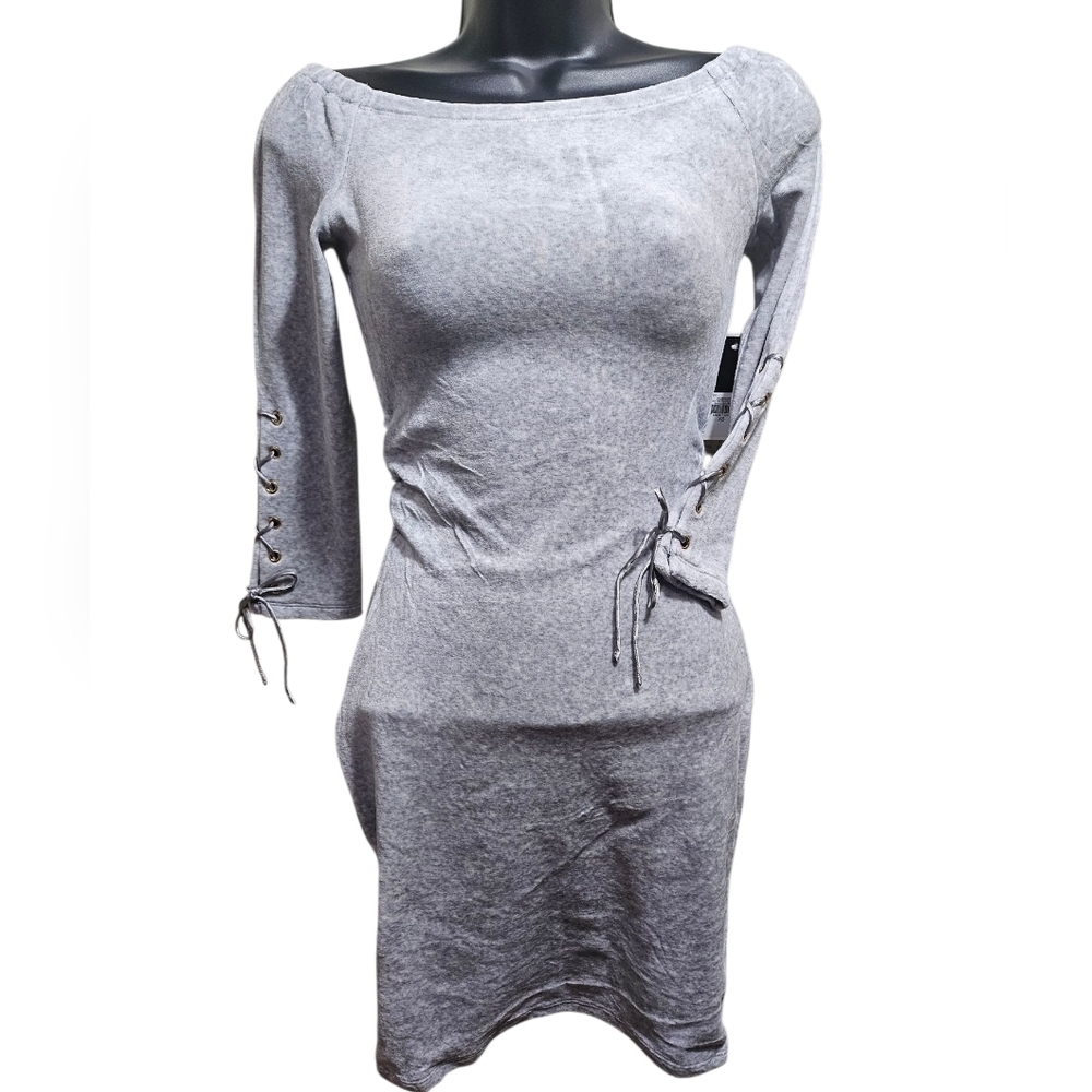 NWT Juicy Couture XS Velour Off Shoulder Dress